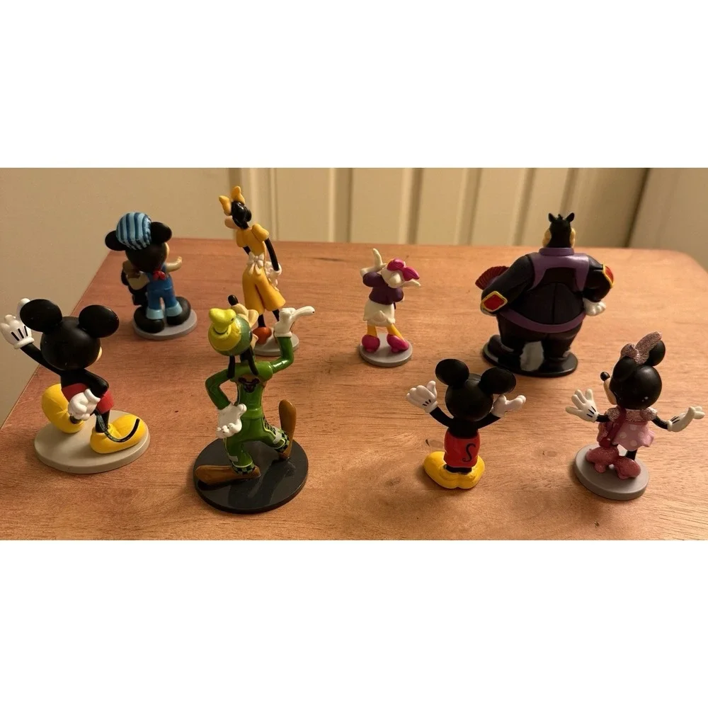 Lot of 8 Disney‎ Mickey Mouse Friends PVC Figures Cake Toppers Mickey Goofy Pete